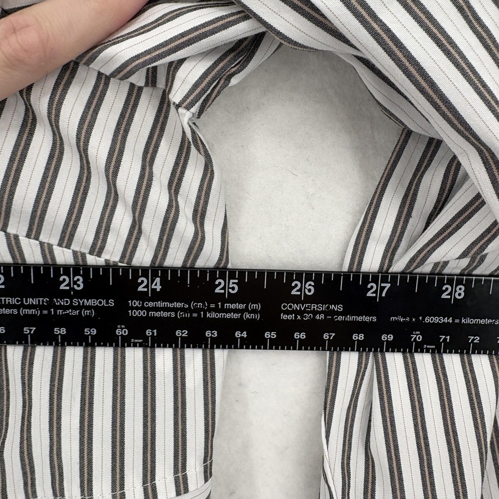 J Jill Shirt Womens 2X Black White Stripe Button Front Tunic Stretch Nautical - Picture 9 of 13